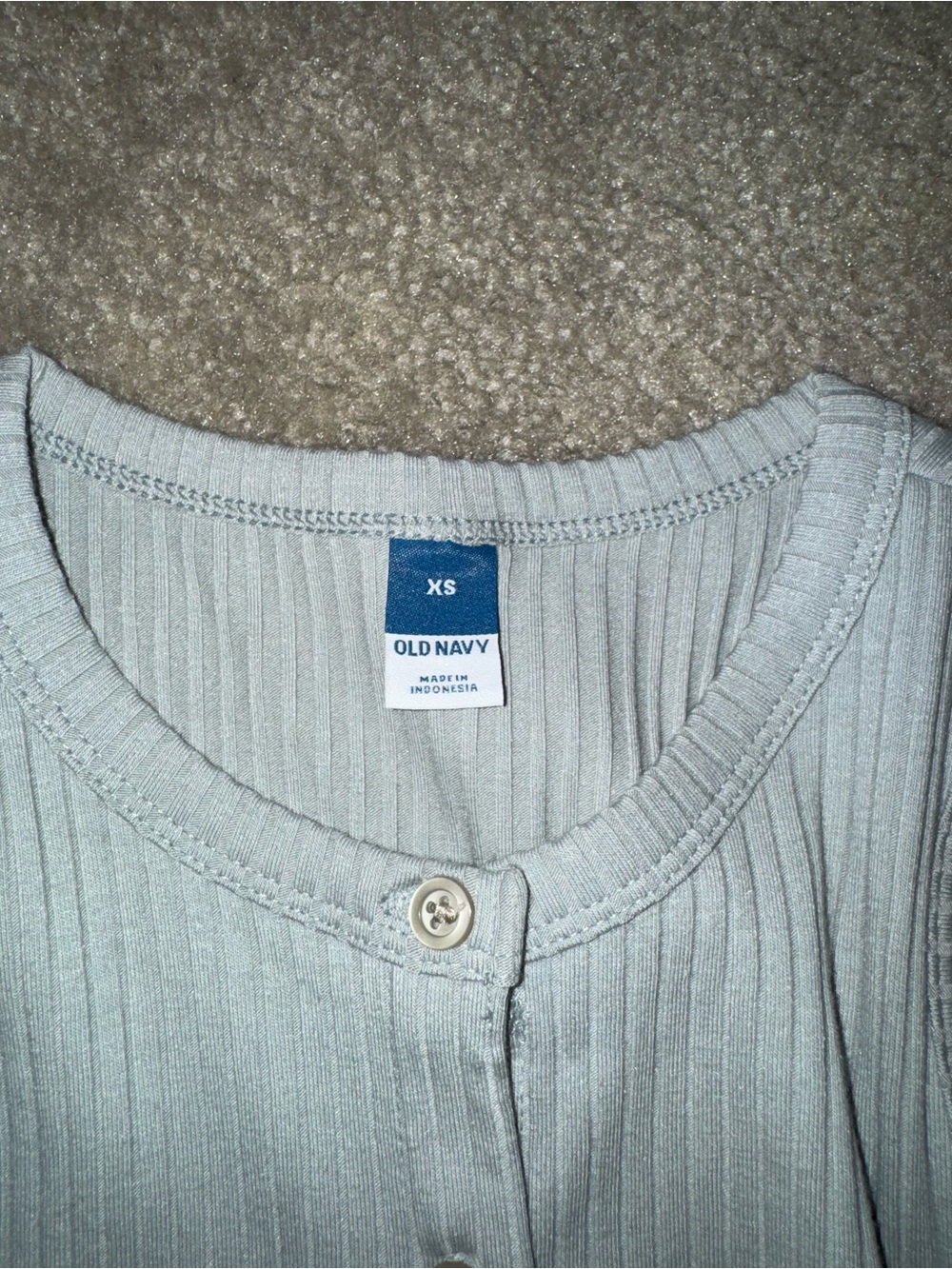 Old Navy Ribbed Button-Front Tank Top - Light Blue - Picture 2 of 3